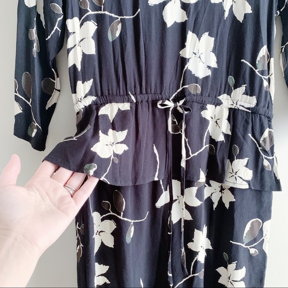 Ganni Rosemont Crepe Cocktail Dress in Black Wild Rose Print, Size 34/XS - Picture 9 of 13